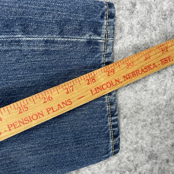 Gap Jeans Mens 31x30 Blue Medium Wash‎ Straight Fit 5 Pocket Whiskered Denim - Picture 3 of 12